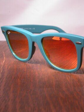 Ray Ban Wayfarer Teal Blue Green Matte Sunglasses Made in Italy